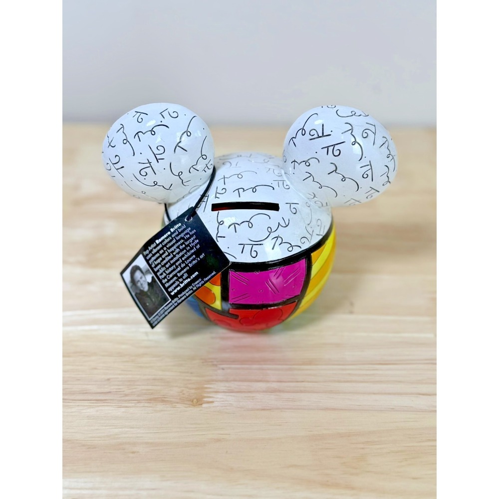 Romero Britto Mickey Mouse Money Piggy Bank Disney 2011 Pop Art Collectable - Picture 2 of 7